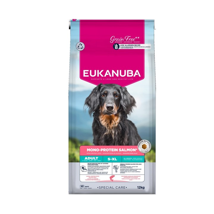EUKANUBA Special Care Mono-Protein Adult Salmone – cibo secco per cani – 12kg