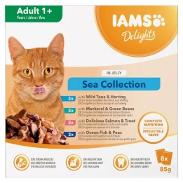 IAMS DELIGHTS Adult Sea in Jelly box – cibo umido per gatti – 8x85g