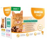 IAMS DELIGHTS Land & Sea Collection in salsa scatoletta – cibo umido per gatti – 12x85g