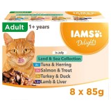 IAMS DELIGHTS Land & Sea Collection in gelatina scatoletta – cibo umido per gatti – 8x85g