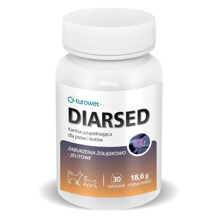 EUROWET Diarsed - integratori per cani e gatti - 30 compresse