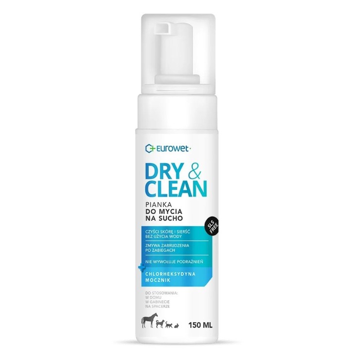 EUROWET Dry & Clean - schiuma per cani e gatti - 150 ml