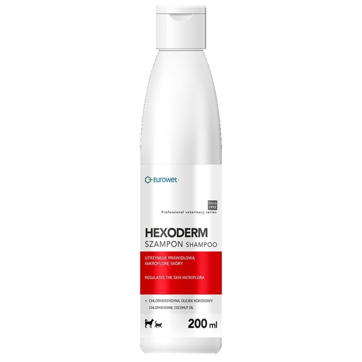 EUROWET Hexoderm - shampoo per cani e gatti - 200 ml