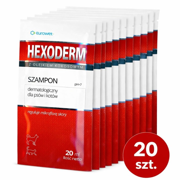 EUROWET Hexoderm - shampoo per cani e gatti - 20x20ml