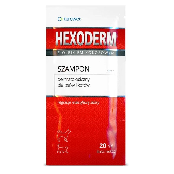 EUROWET Hexoderm - shampoo per cani e gatti - 20x20ml