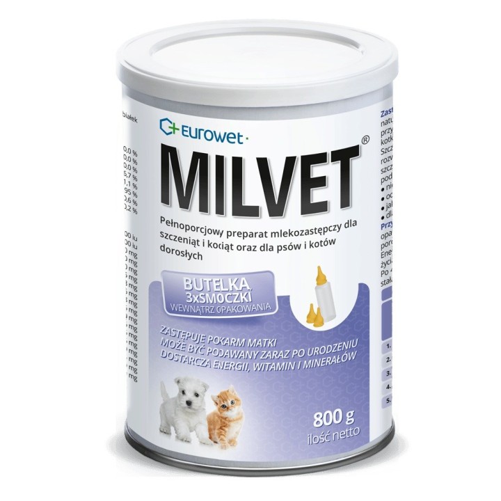 EUROWET Milvet - latte sostitutivo per cani e gatti - 800g