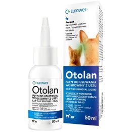 EUROWET Otolan - liquido per la rimozione del cerume auricolare per cani e gatti - 50 ml
