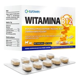EUROWET Vitamina B12 - integratori per cani e gatti - 50 compresse