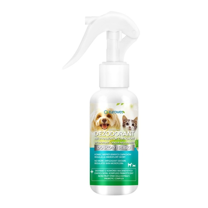 EUROWET deodorante - neutralizzatore di odori per cani e gatti - 100 ml