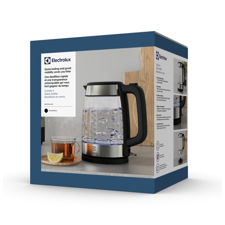 Electrolux E4GK1-4GB bollitore elettrico 1.7 L 2200 W nero acciaio inox trasparente