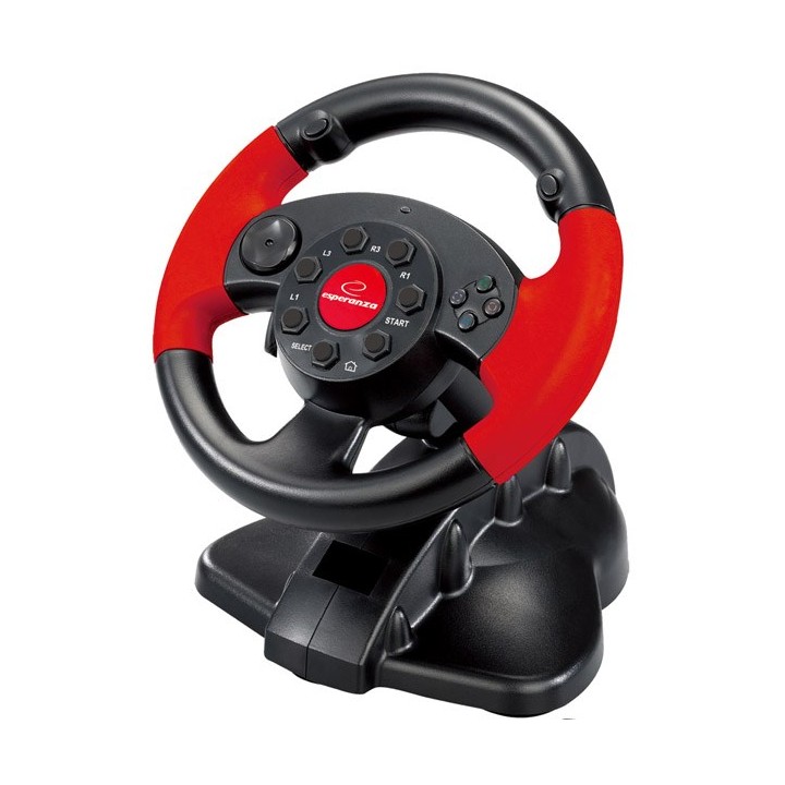 ESPERANZA EG103 controller gaming volante PC Playstation 2 Playstation 3 digitale nero rosso