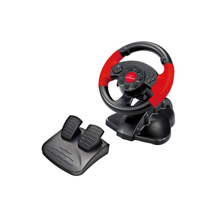 ESPERANZA EG103 controller gaming volante PC Playstation 2 Playstation 3 digitale nero rosso