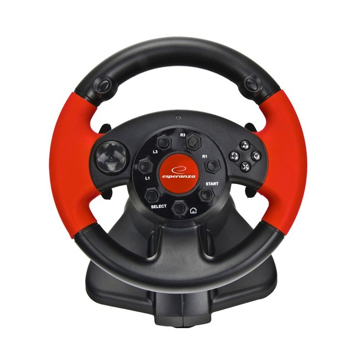 ESPERANZA EG103 controller gaming volante PC Playstation 2 Playstation 3 digitale nero rosso