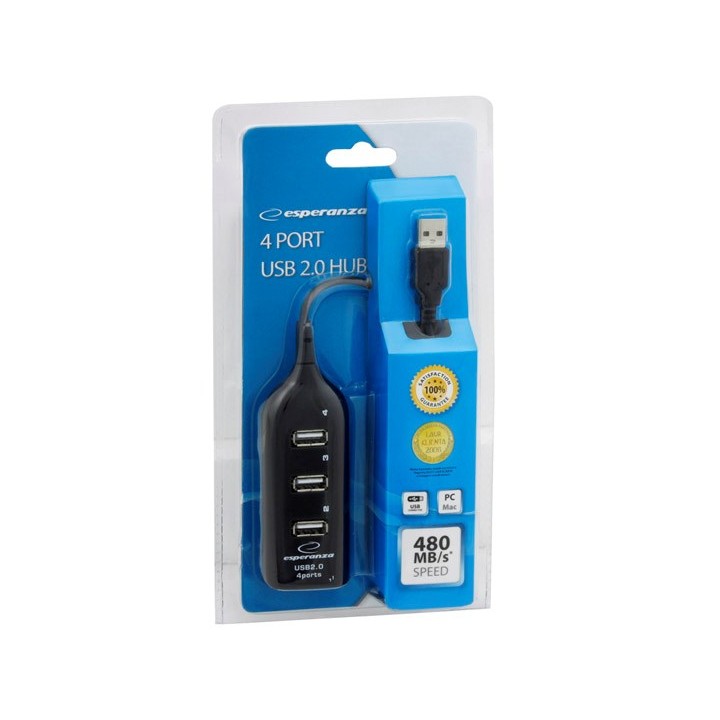 Esperanza EA116 hub interfaccia 480 Mbit/s nero