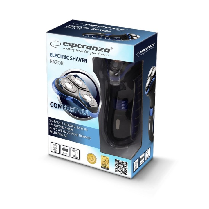 Esperanza EBG002B Rasoio elettrico da uomo nero/blu