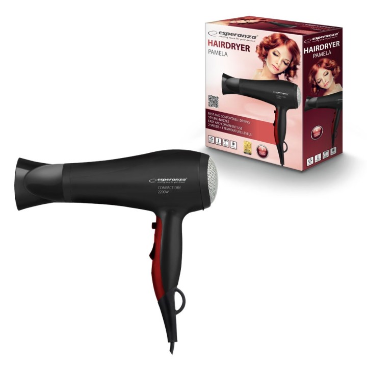 Esperanza EBH004K Asciugacapelli nero 2200 W