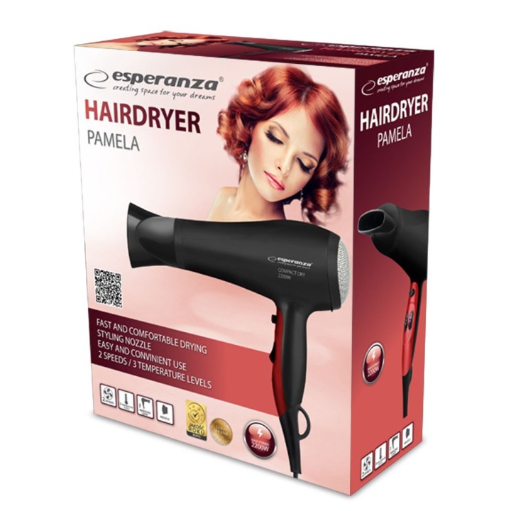Esperanza EBH004K Asciugacapelli nero 2200 W