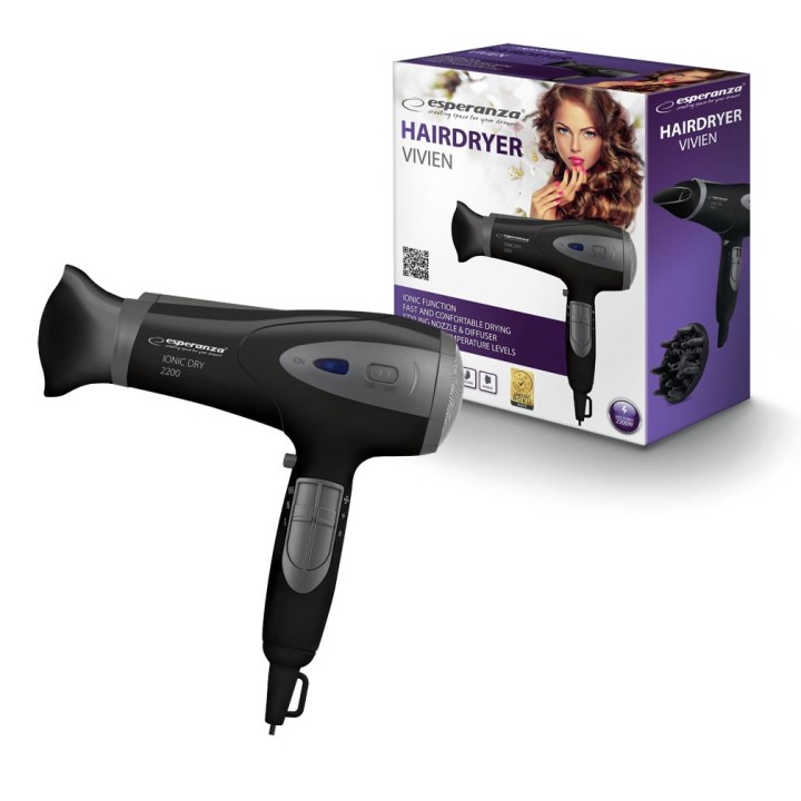Esperanza EBH005K Asciugacapelli nero 2200 W