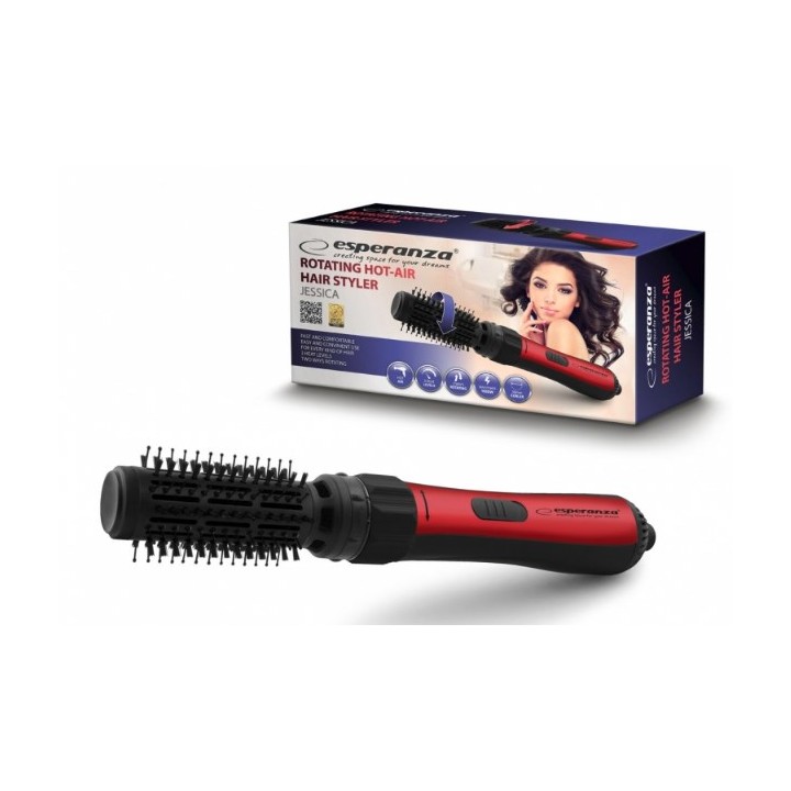 Esperanza EBL008 Piastra per capelli Spazzola ad aria calda nero rosso 1.8 m 1000 W
