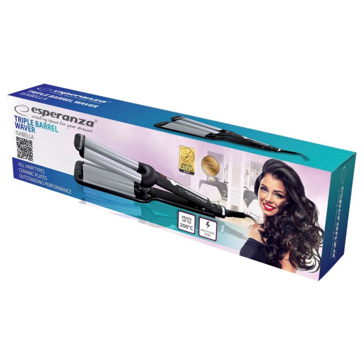 Esperanza EBL013 attrezzo per lo styling capelli arricciacapelli nero argento 1.8 m 55 W