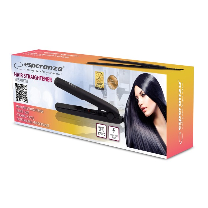 Esperanza EBP008 attrezzo per lo styling capelli piastra lisciante caldo nero 22 W