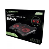 Esperanza EGC102 Pad raffreddamento laptop 2000 RPM Nero