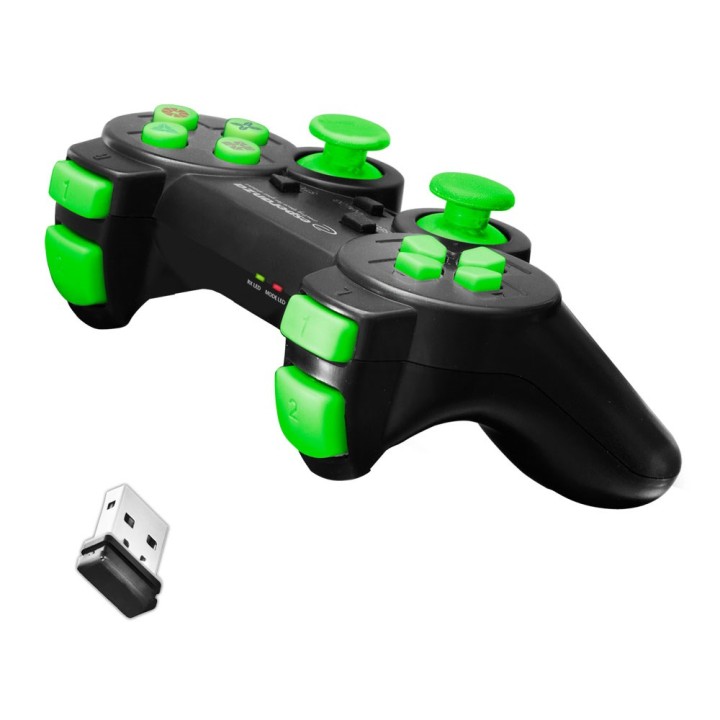 Esperanza EGG108G controller gaming gamepad PC Playstation 3 analogico / digitale USB 2.0 nero verde
