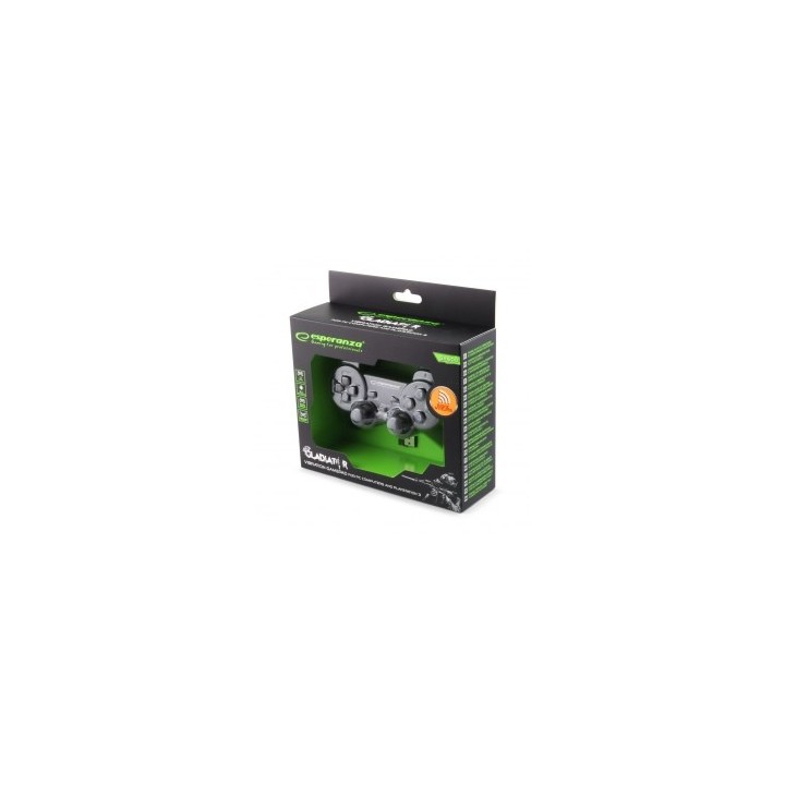 Esperanza EGG108K controller gaming nero USB 2.0 gamepad analogico / digitale PC Playstation 3