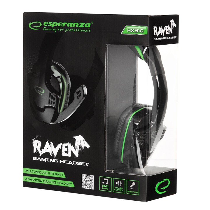 Esperanza EGH310G Cuffie con microfono Fascia sulla testa nero verde