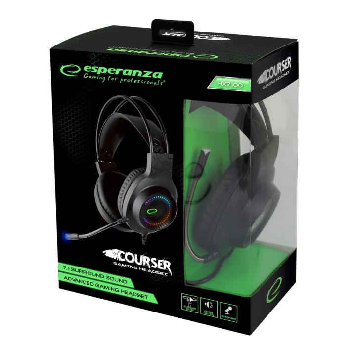 Esperanza EGH7100 cuffie con microfono archetto nero