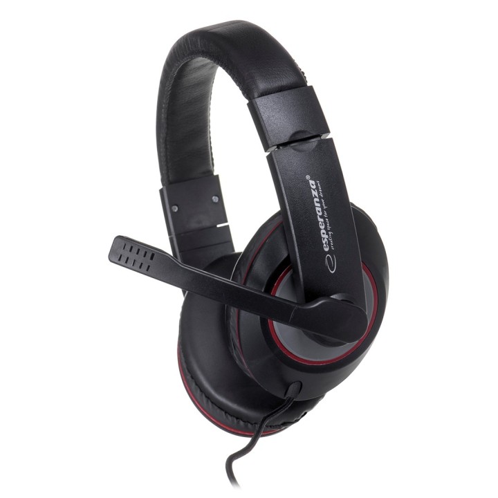 Esperanza EH118 Cuffie/Headset Cablate Archetto Chiamate/Musica Nero Rosso
