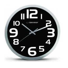 Esperanza EHC013K Orologio da parete - Zurich - orologio quarzo nero ovale bianco nero