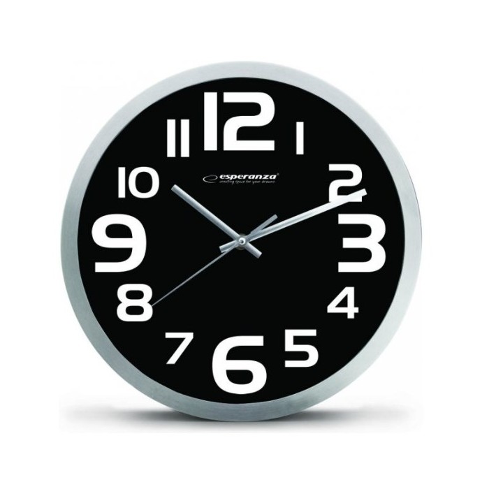 Esperanza EHC013K Orologio da parete - Zurich - orologio quarzo nero ovale bianco nero