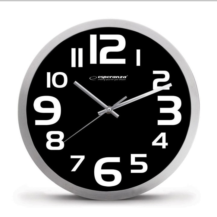 Esperanza EHC013K Orologio da parete - Zurich - orologio quarzo nero ovale bianco nero
