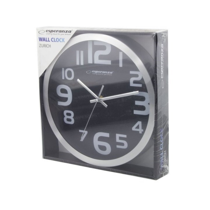 Esperanza EHC013K Orologio da parete - Zurich - orologio quarzo nero ovale bianco nero
