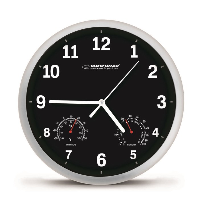 Esperanza EHC016K Orologio da parete meccanico rotondo nero
