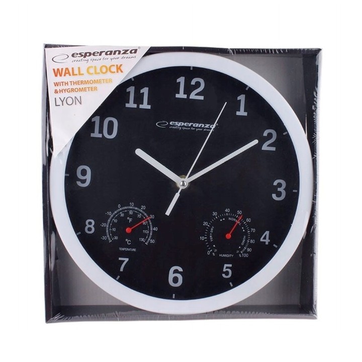 Esperanza EHC016K Orologio da parete meccanico rotondo nero