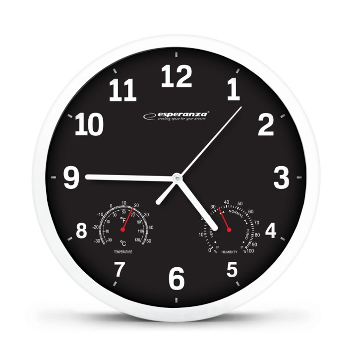 Esperanza EHC016K Orologio da parete meccanico rotondo nero
