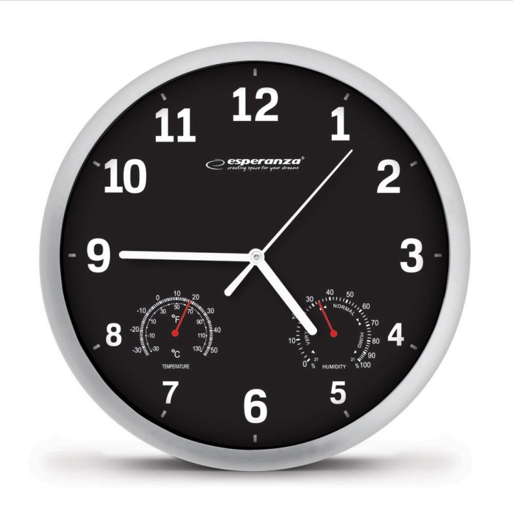 Esperanza EHC016K Orologio da parete meccanico rotondo nero