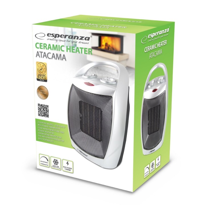 Esperanza EHH006 riscaldatore elettrico per ambienti interno nero 1500 W