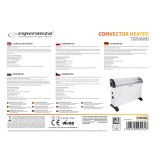 Esperanza EHH008 Riscaldatore elettrico per ambienti Interno Bianco 2000 W Riscaldatore elettrico a convezione