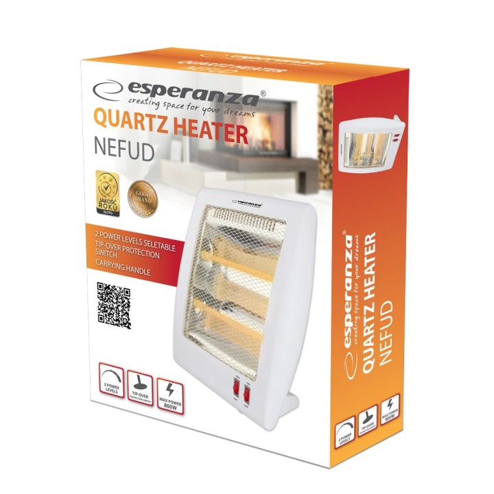 Esperanza EHH010 Riscaldatore elettrico in quarzo 400W/800W Bianco