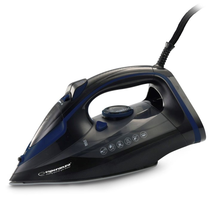 Esperanza EHI012 Ferro da stiro a vapore piastra in ceramica nero 2600W