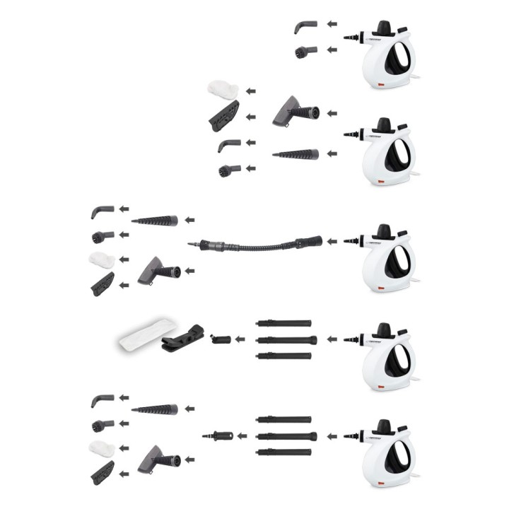 Esperanza EHS008 Lavapavimenti a vapore 0.35L nero bianco 900W