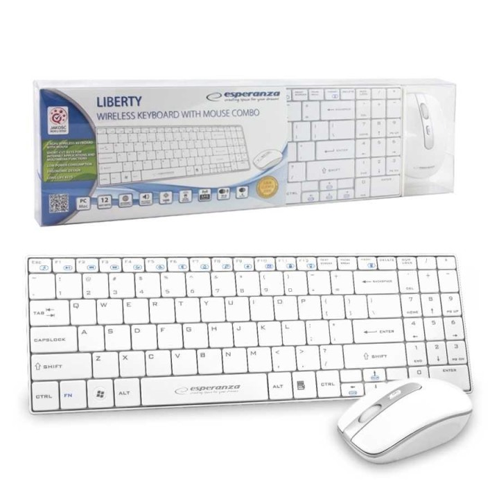Esperanza EK122W tastiera RF wireless QWERTY bianca