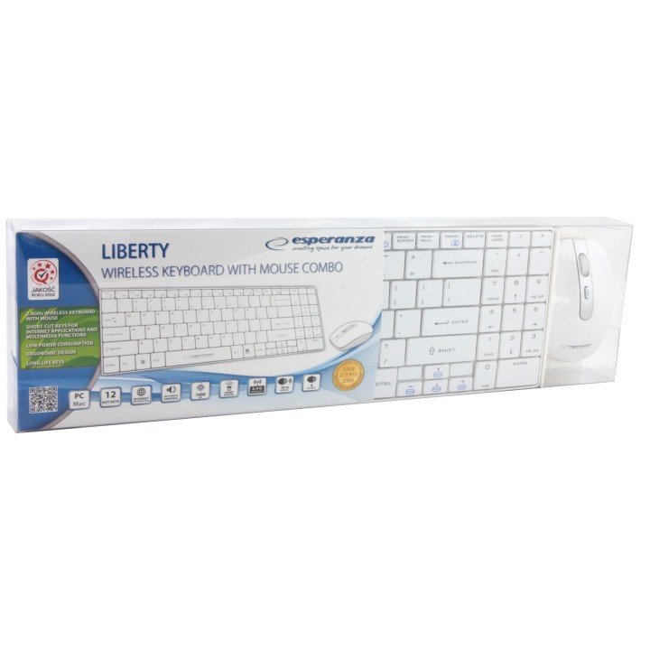 Esperanza EK122W tastiera RF wireless QWERTY bianca