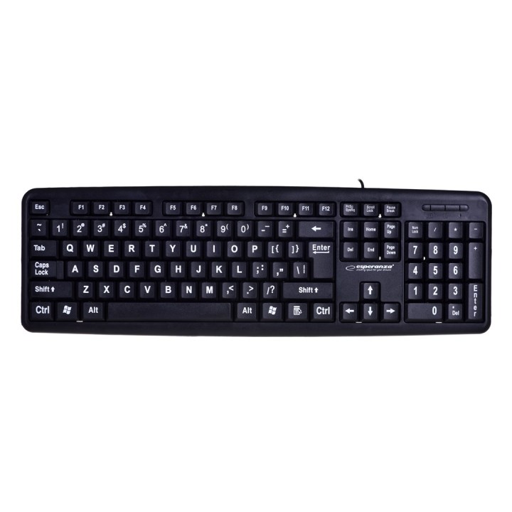 Esperanza EK129 tastiera USB QWERTY UK inglese nero