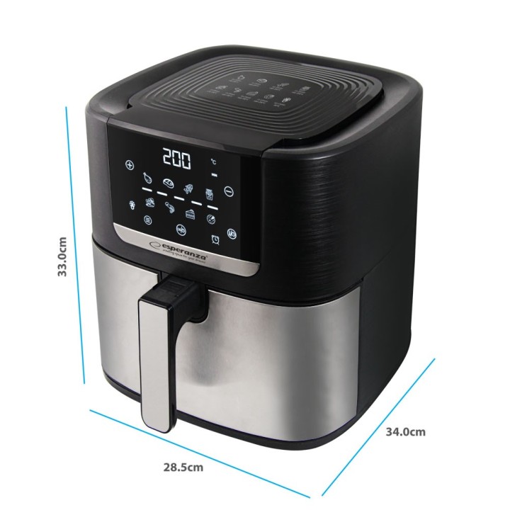 Esperanza EKA004 Friggitrice ad aria 8L 1700W Inox