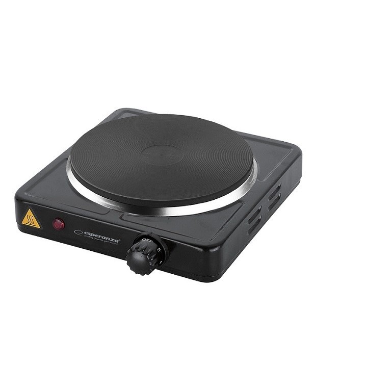 Esperanza EKH002K Piano cottura nero a piastre sigillate 1 zona