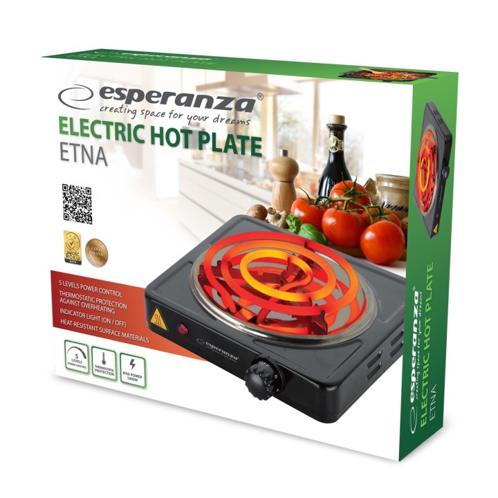 Esperanza EKH012K Fornello elettrico nero